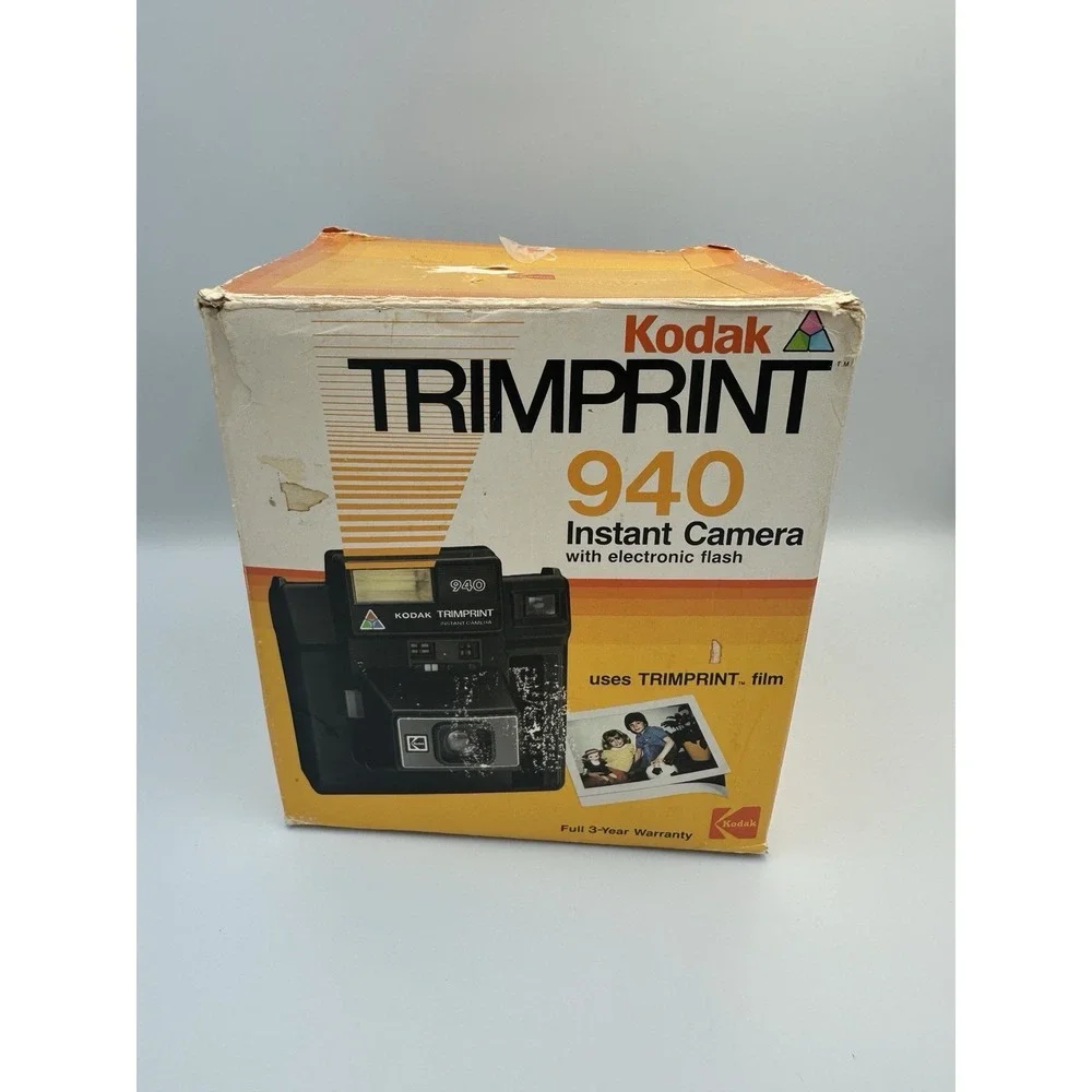 Kodak Trimprint 940 Instant Film Camera Vintage w/ Box & Manual